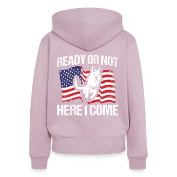 Deutscher Schäferhund Polizeihund Polizei Hund - Frauen Premium Bio Zip Hoodie - Altrosa - Hinten - Julia (174cm)