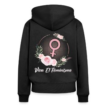 Viva El Feminismo Feminist - Women's Premium Organic Zip Hoodie - black - Back - Julia (174cm)