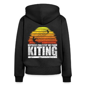 Kitesurfing Kite Kiteboard Surfer Kiting Surfing - Frauen Premium Bio Zip Hoodie - Schwarz - Hinten - Julia (174cm)