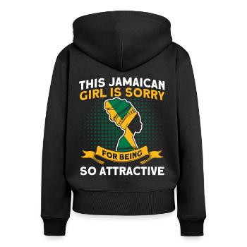 Jamaika Jamaikanische Flagge Geschenk - Frauen Premium Bio Zip Hoodie - Schwarz - Hinten - Julia (174cm)