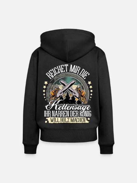 Holzfäller Baumfäller - Frauen Premium Bio Zip Hoodie - Schwarz