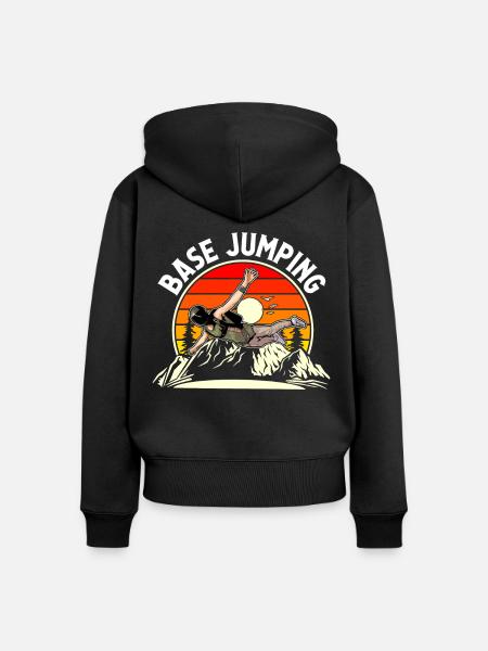 Base Jumping - Frauen Premium Bio Zip Hoodie - Schwarz