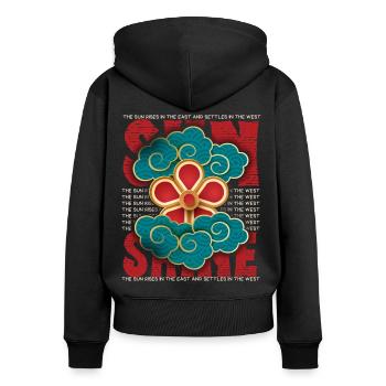 Summer Summer, Sun, Clouds 3d Asia Design - Women's Premium Organic Zip Hoodie - black - Back - Julia (174cm)
