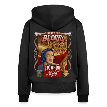 Vampir Blutsauger Horror Film Vintage-Filmplakat - Frauen Premium Bio Zip Hoodie - Schwarz - Hinten - Julia (174cm)