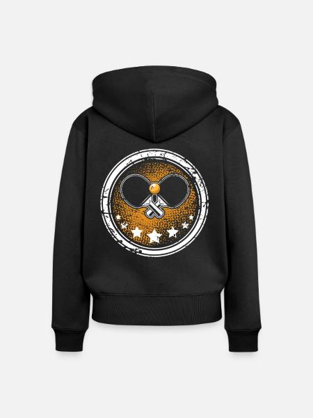 Ping-pong - Sweat à capuche zippé Premium bio Femme - noir