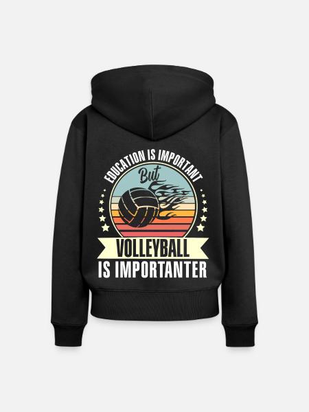 Volleyball - Frauen Premium Bio Zip Hoodie - Schwarz