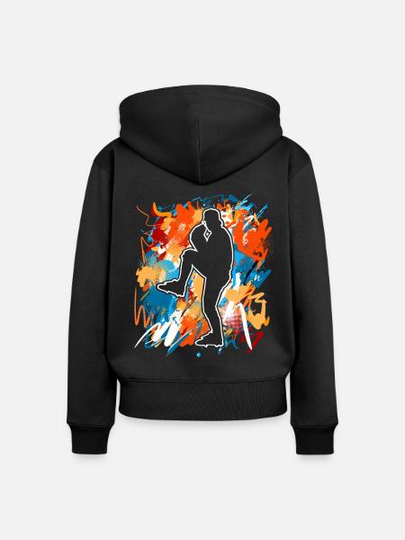 Baseball - Frauen Premium Bio Zip Hoodie - Schwarz