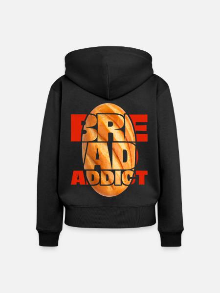 Brot, lustiger Spruch - Frauen Premium Bio Zip Hoodie - Schwarz