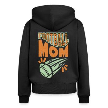 Football américain, football-maman, disant - Sweat à capuche zippé Premium bio Femme - noir - Dos - Julia (174cm)
