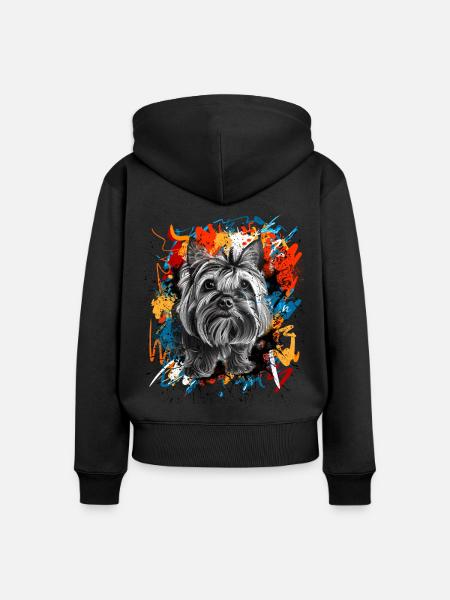 Yorkshire Terrier - Frauen Premium Bio Zip Hoodie - Schwarz