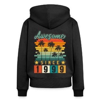 1999 Geboren Geburtstag Geburtsjahr Vintage - Frauen Premium Bio Zip Hoodie - Schwarz - Hinten - Julia (174cm)