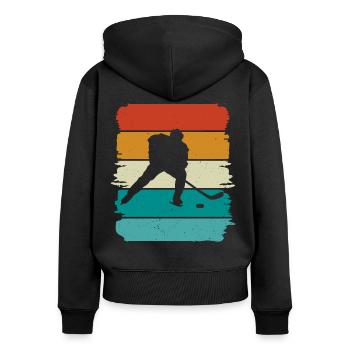 Eishockey Hockey sur glace - Sweat à capuche zippé Premium bio Femme - noir - Dos - Julia (174cm)
