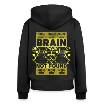 404-html error, Computer-Nerd, lustiger Spruch - Frauen Premium Bio Zip Hoodie - Schwarz - Hinten - Julia (174cm)
