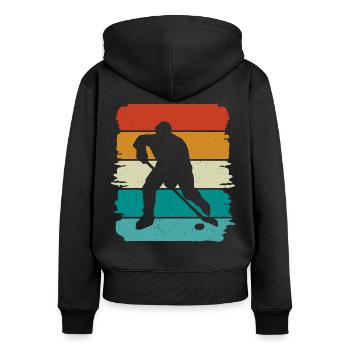 Eishockey Hockey sur glace - Sweat à capuche zippé Premium bio Femme - noir - Dos - Julia (174cm)