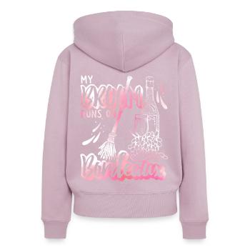 Bordeaux Rotwein lustiger Spruch, Redwine - Frauen Premium Bio Zip Hoodie - Altrosa - Hinten - Julia (174cm)