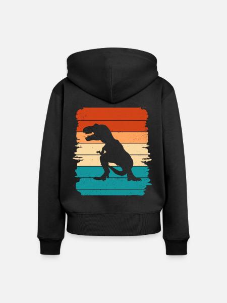 T Rex - Frauen Premium Bio Zip Hoodie - Schwarz
