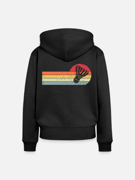 Badminton - Frauen Premium Bio Zip Hoodie - Schwarz