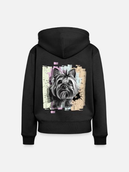 Yorkshire Terrier - Frauen Premium Bio Zip Hoodie - Schwarz