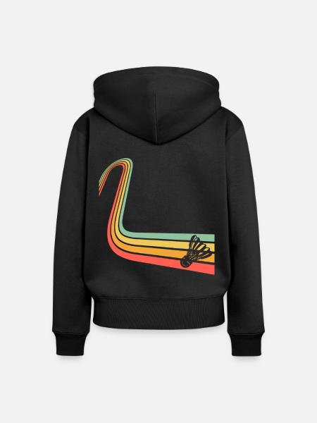 Badminton Federball - Frauen Premium Bio Zip Hoodie - Schwarz
