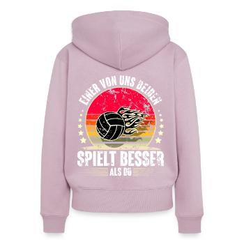 Volleyball - Frauen Premium Bio Zip Hoodie - Altrosa - Hinten - Julia (174cm)