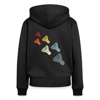 Badminton - Sweat à capuche zippé Premium bio Femme - noir - Dos - Julia (174cm)