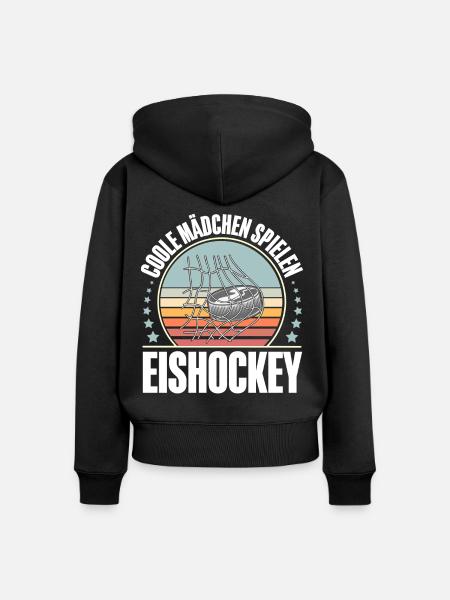 Eishockey Ice Hockey - Frauen Premium Bio Zip Hoodie - Schwarz