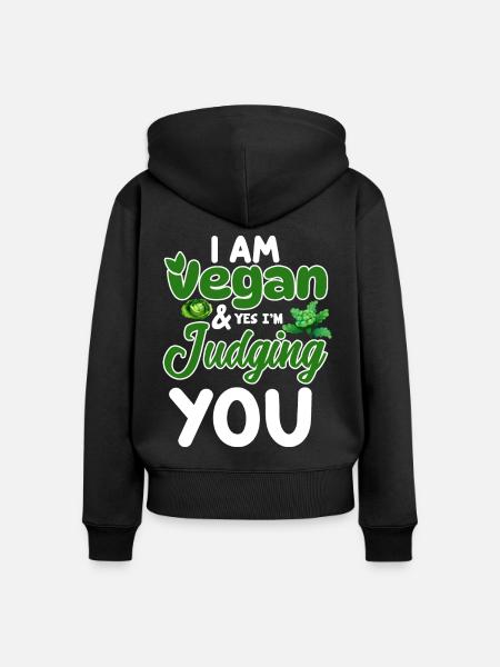 Vegan Veganismus - Frauen Premium Bio Zip Hoodie - Schwarz