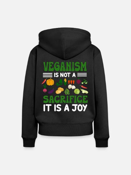 Vegan Veganismus - Frauen Premium Bio Zip Hoodie - Schwarz