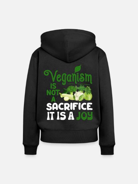 Vegan Veganismus - Frauen Premium Bio Zip Hoodie - Schwarz