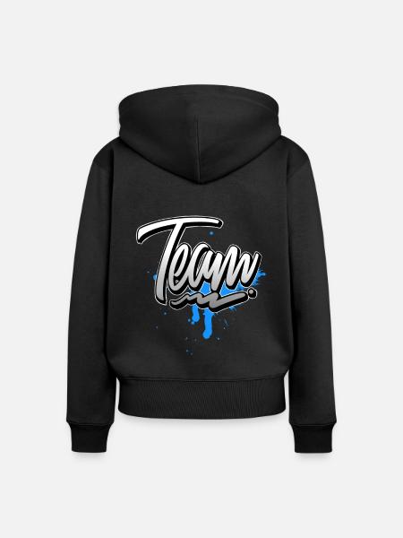 Team - Frauen Premium Bio Zip Hoodie - Schwarz