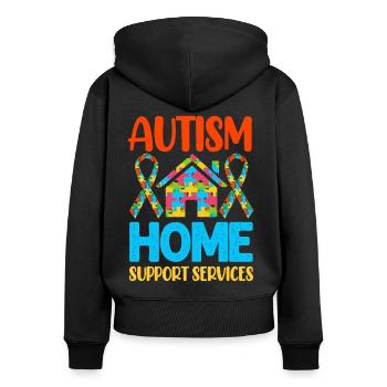 Autism Autistic - Women's Premium Organic Zip Hoodie - black - Back - Julia (174cm)