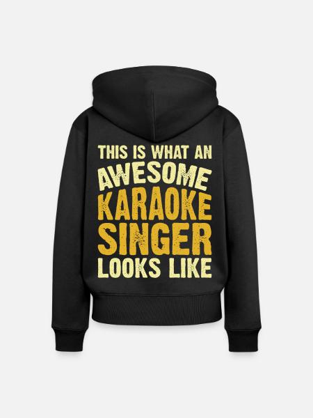 Karaoke Singen - Frauen Premium Bio Zip Hoodie - Schwarz