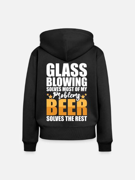 Glasbläser - Frauen Premium Bio Zip Hoodie - Schwarz