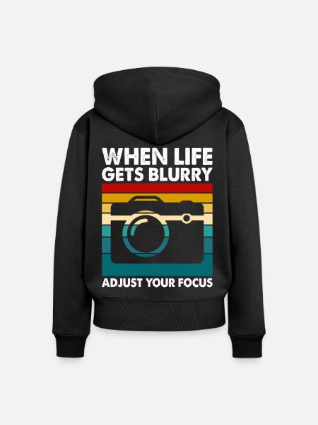 Fotograf - Frauen Premium Bio Zip Hoodie - Schwarz