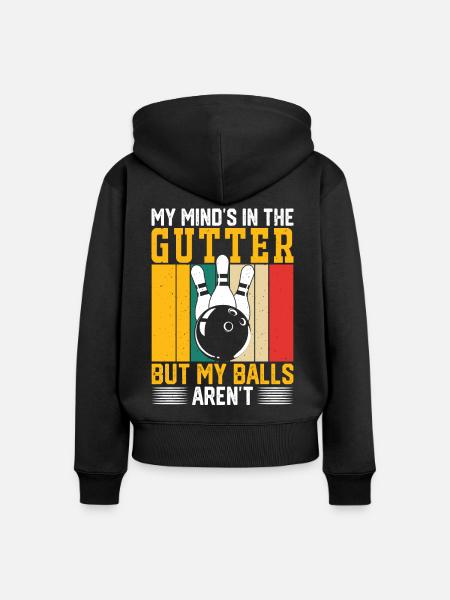 Bowling - Frauen Premium Bio Zip Hoodie - Schwarz