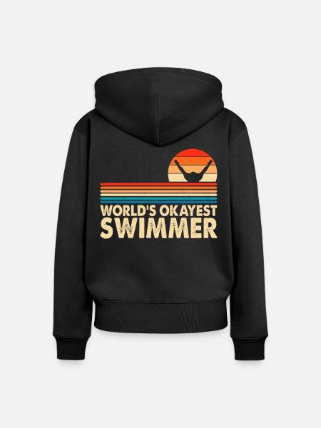Schwimmen Schwimmer - Frauen Premium Bio Zip Hoodie - Schwarz