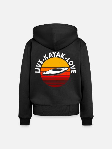 Kajak Kajakfahrer Kajaker - Frauen Premium Bio Zip Hoodie - Schwarz