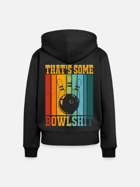 Bowling - Frauen Premium Bio Zip Hoodie - Schwarz