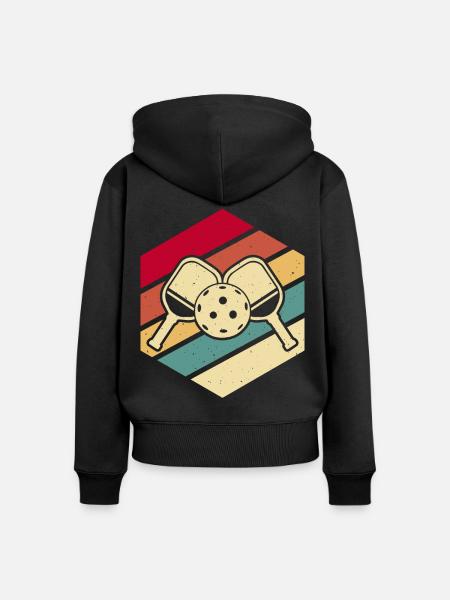 Pickleball - Frauen Premium Bio Zip Hoodie - Schwarz