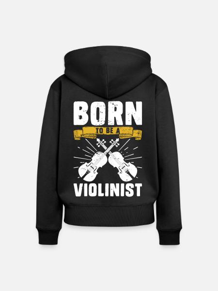 Violine Violinist - Frauen Premium Bio Zip Hoodie - Schwarz