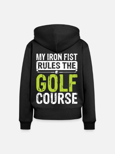 Golf Golfer - Frauen Premium Bio Zip Hoodie - Schwarz