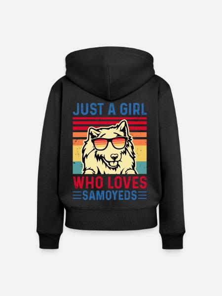 Samojede Hund - Frauen Premium Bio Zip Hoodie - Schwarz