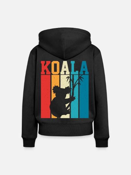 Koala - Frauen Premium Bio Zip Hoodie - Schwarz