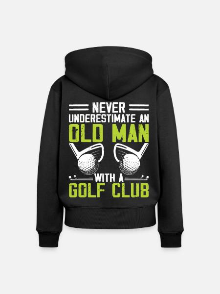 Golf Golfer - Frauen Premium Bio Zip Hoodie - Schwarz