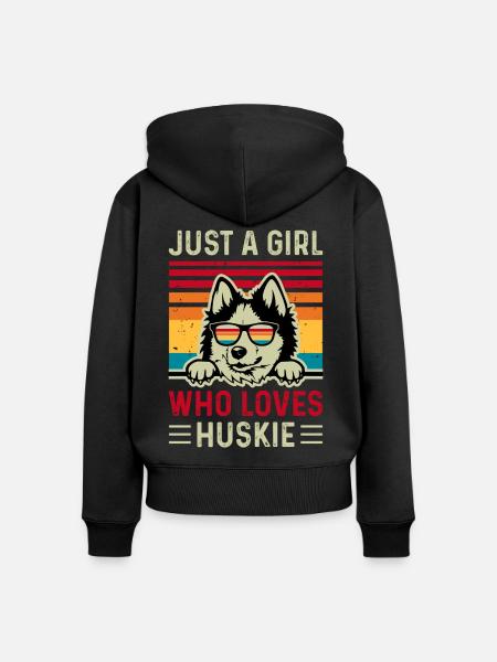 Husky - Frauen Premium Bio Zip Hoodie - Schwarz