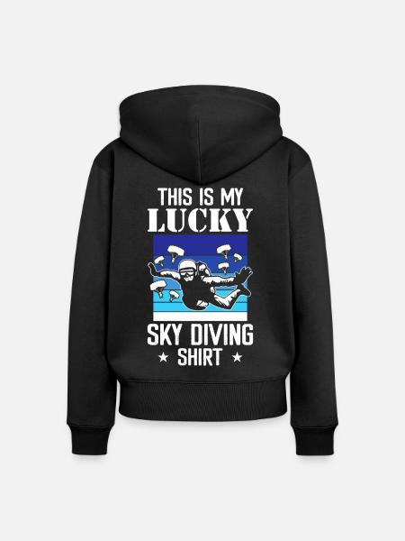 Skydive skydiving - Frauen Premium Bio Zip Hoodie - Schwarz