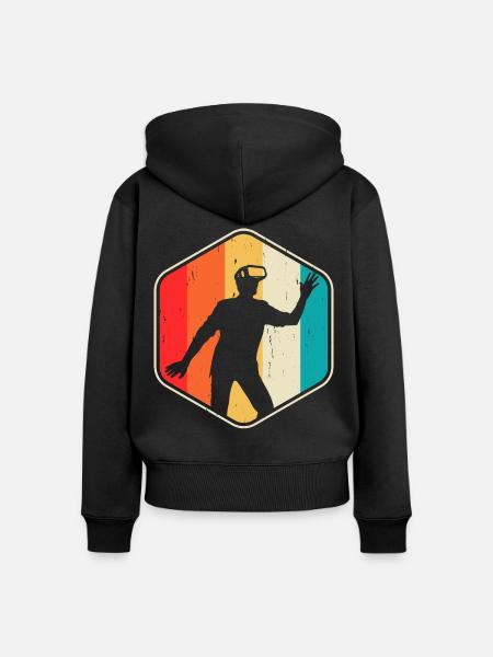 VR Virtuel Reality - Frauen Premium Bio Zip Hoodie - Schwarz
