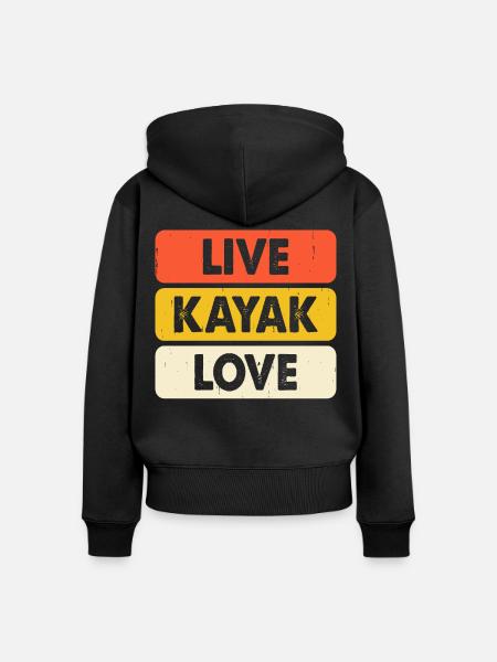 Kajak Kajakfahrer Kajaker - Frauen Premium Bio Zip Hoodie - Schwarz