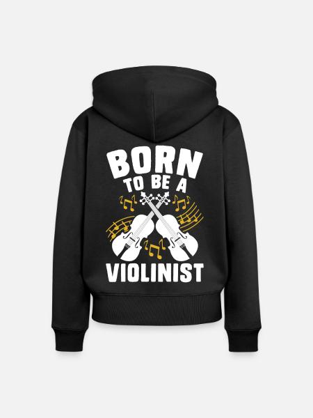 Violine Violinist - Frauen Premium Bio Zip Hoodie - Schwarz