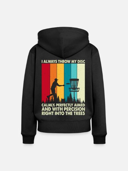 Discgolf Disc Golf - Frauen Premium Bio Zip Hoodie - Schwarz